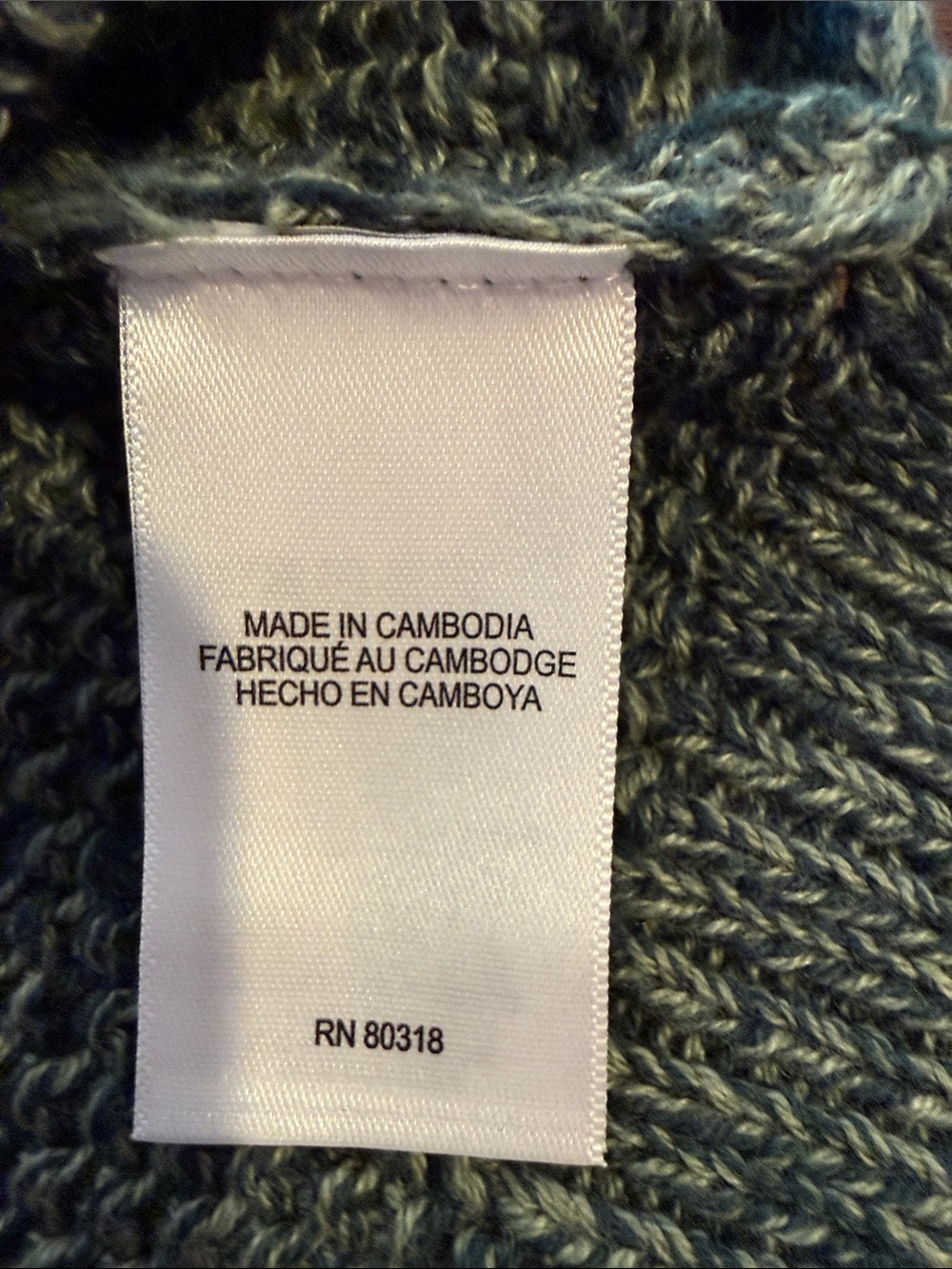 Lucky Brand Green V-Neck Marled Knit Sweater - Picture 5 of 6